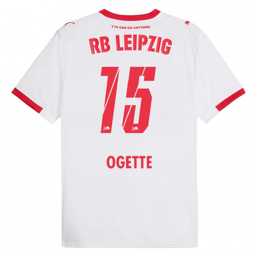 Danxen Niño Camiseta Israel Ogette #15 Blanco Rojo 1ª Equipación 2025/26 La Camisa México