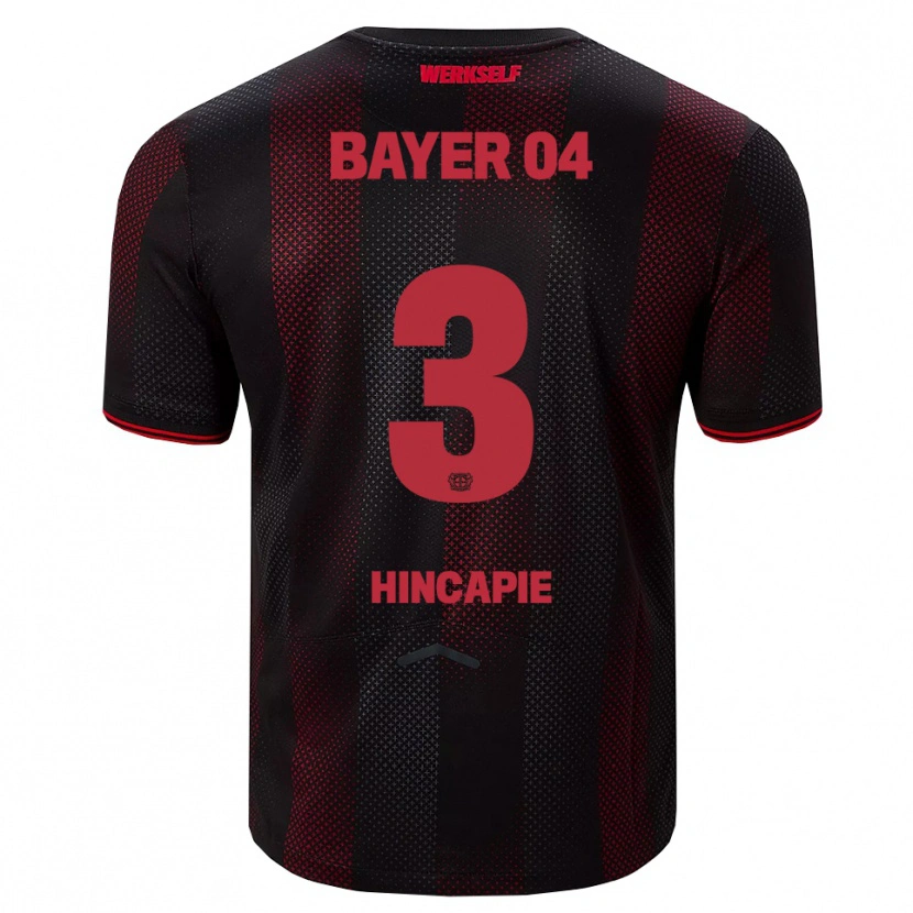 Danxen Niño Camiseta Piero Hincapié #3 Negro Rojo 1ª Equipación 2025/26 La Camisa México