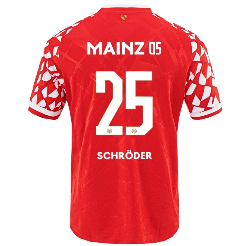 Danxen Niño Camiseta Maxim Schröder #25 Rojo Blanco 1ª Equipación 2025/26 La Camisa México