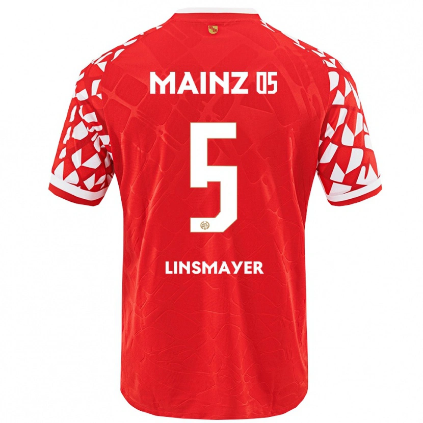 Danxen Niño Camiseta Denis Linsmayer #5 Rojo Blanco 1ª Equipación 2025/26 La Camisa México