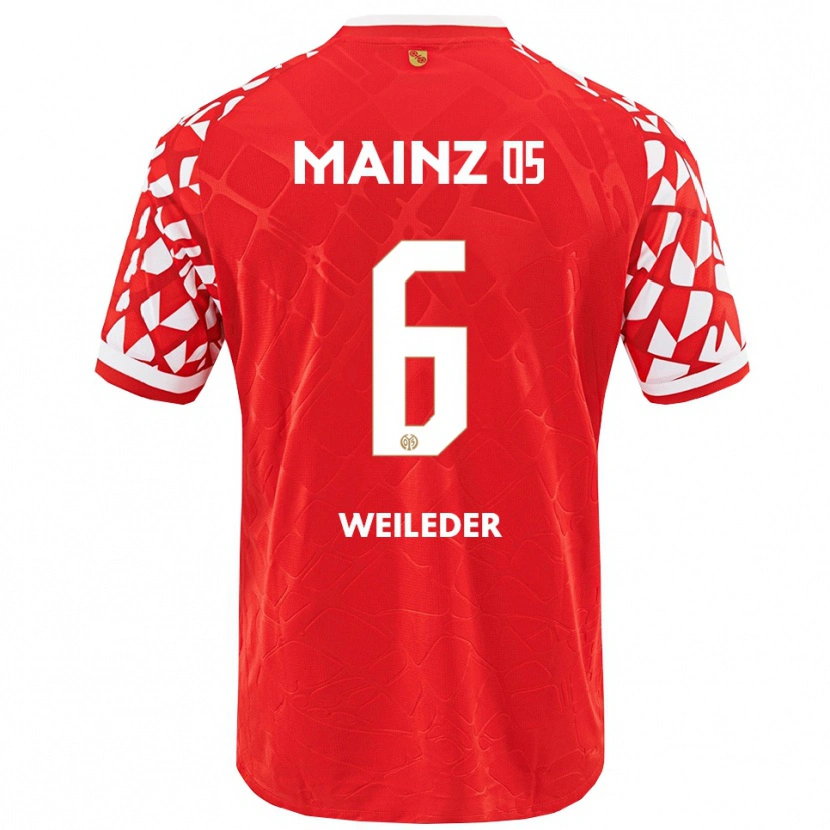 Danxen Niño Camiseta Tobias Weileder #6 Rojo Blanco 1ª Equipación 2025/26 La Camisa México