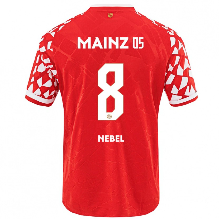 Danxen Niño Camiseta Paul Nebel #8 Rojo Blanco 1ª Equipación 2025/26 La Camisa México