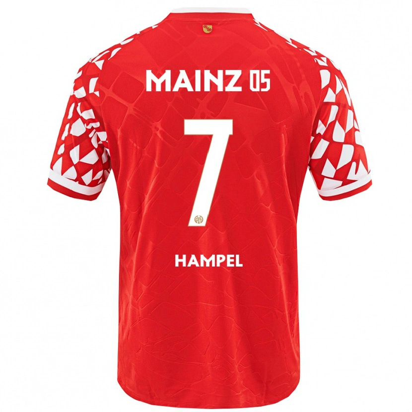 Danxen Niño Camiseta Luca Hampel #7 Rojo Blanco 1ª Equipación 2025/26 La Camisa México