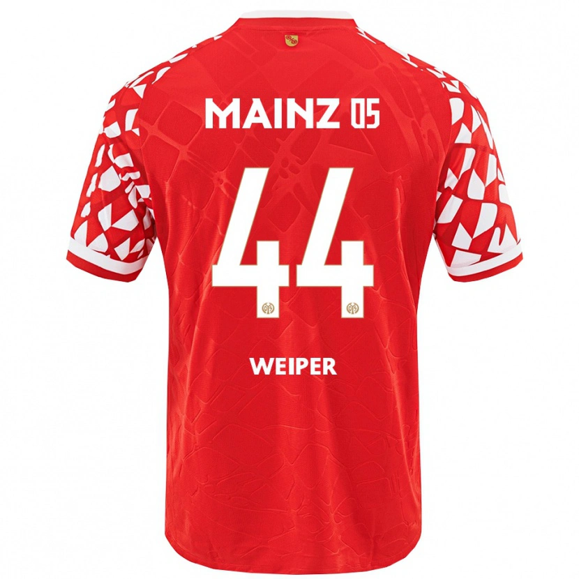 Danxen Niño Camiseta Nelson Weiper #44 Rojo Blanco 1ª Equipación 2025/26 La Camisa México