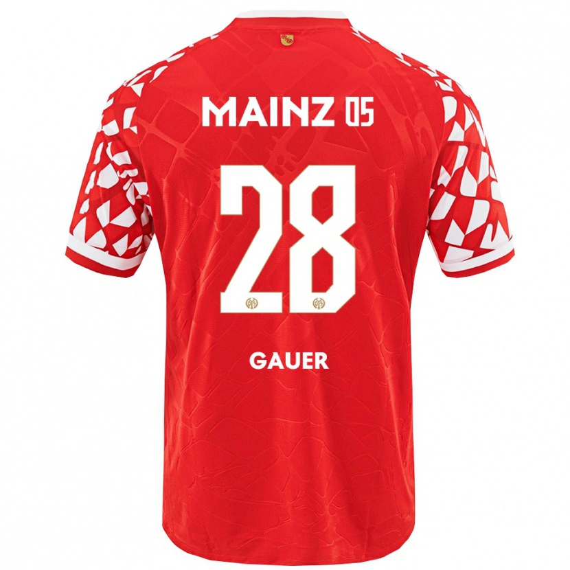 Danxen Niño Camiseta Luke Gauer #28 Rojo Blanco 1ª Equipación 2025/26 La Camisa México