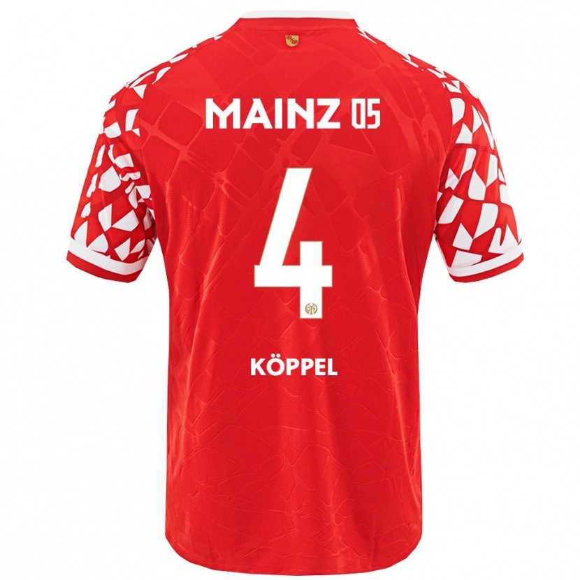 Danxen Niño Camiseta Domenic Köppel #4 Rojo Blanco 1ª Equipación 2025/26 La Camisa México