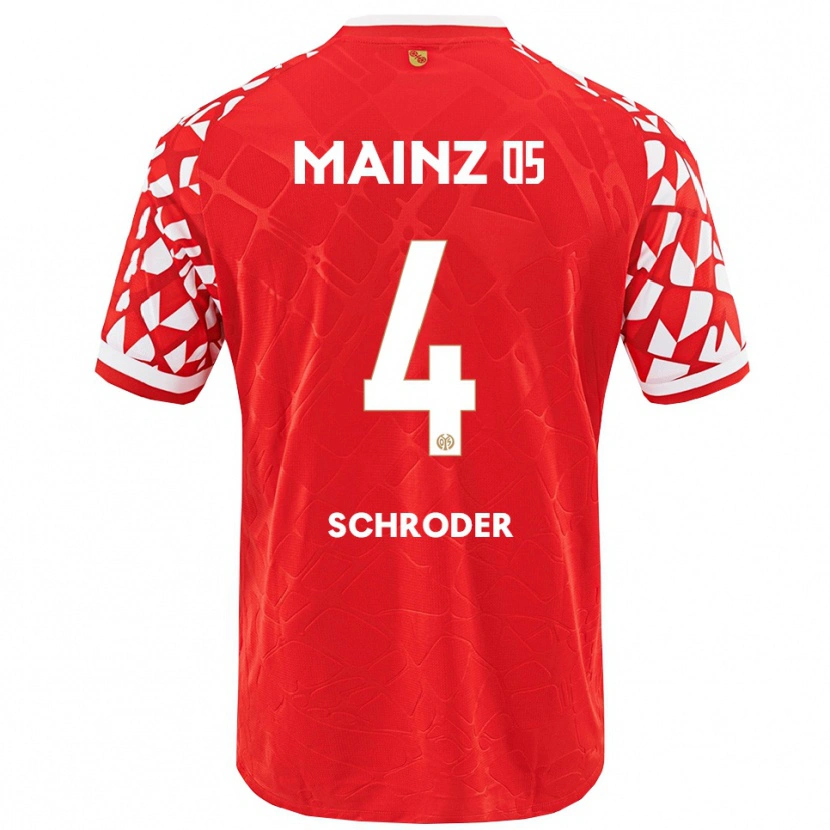 Danxen Niño Camiseta Lara Schröder #4 Rojo Blanco 1ª Equipación 2025/26 La Camisa México