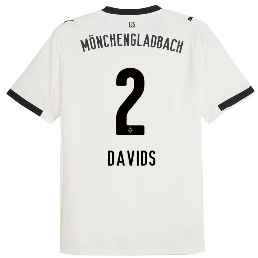 Danxen Niño Camiseta Leander Davids #2 Blanco Negro 1ª Equipación 2025/26 La Camisa México