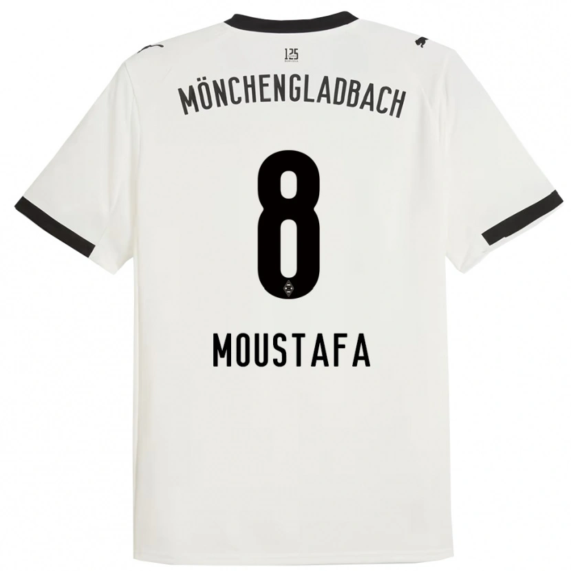 Danxen Niño Camiseta Moustafa Ashraf Moustafa #8 Blanco Negro 1ª Equipación 2025/26 La Camisa México