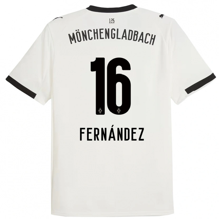 Danxen Niño Camiseta Oriol Fernandez Berenguer #16 Blanco Negro 1ª Equipación 2025/26 La Camisa México