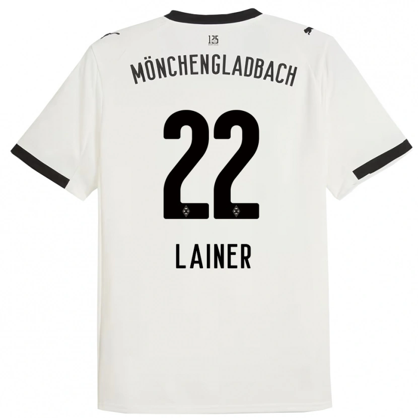 Danxen Niño Camiseta Stefan Lainer #22 Blanco Negro 1ª Equipación 2025/26 La Camisa México