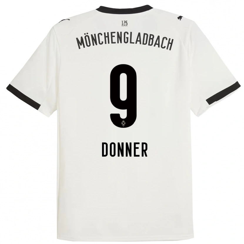 Danxen Niño Camiseta Maximilian Donner #9 Blanco Negro 1ª Equipación 2025/26 La Camisa México