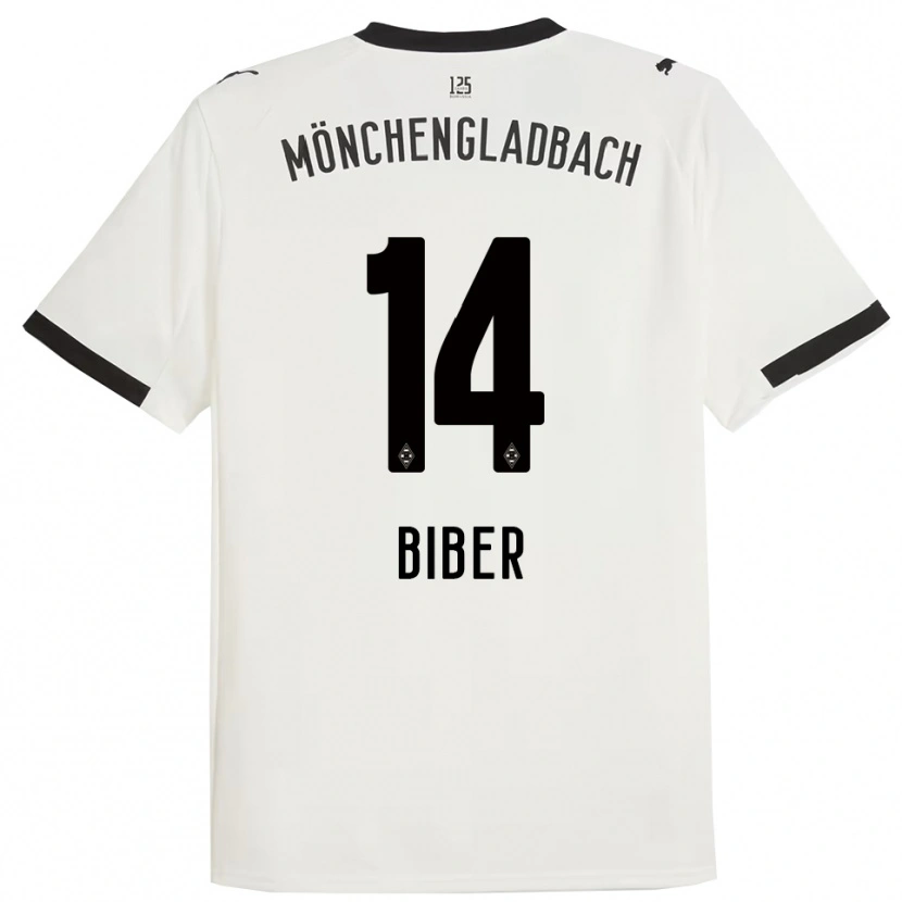 Danxen Niño Camiseta Edin Biber #14 Blanco Negro 1ª Equipación 2025/26 La Camisa México