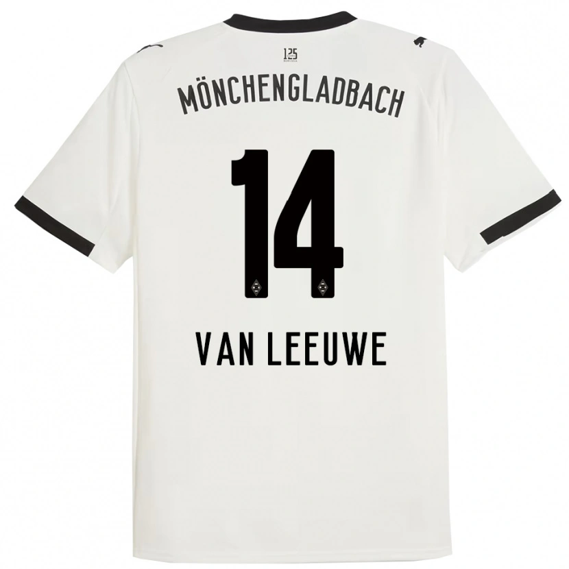 Danxen Niño Camiseta Kyra Van Leeuwe #14 Blanco Negro 1ª Equipación 2025/26 La Camisa México
