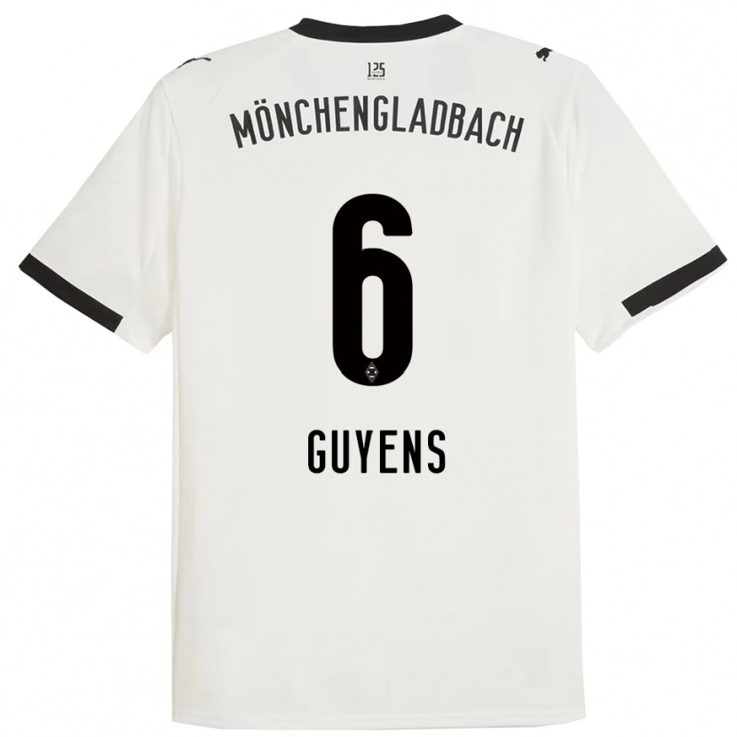 Danxen Niño Camiseta Emily Guyens #6 Blanco Negro 1ª Equipación 2025/26 La Camisa México