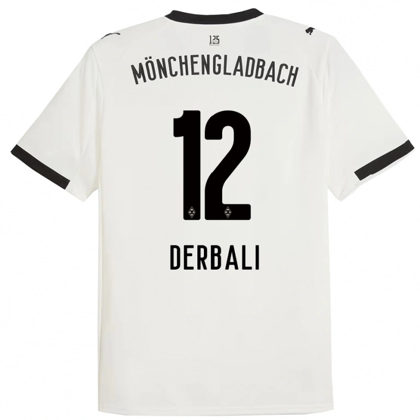 Danxen Niño Camiseta Louisa Derbali #12 Blanco Negro 1ª Equipación 2025/26 La Camisa México