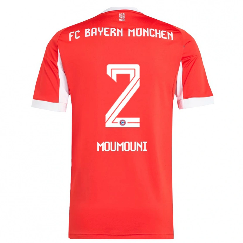 Danxen Niño Camiseta Rayan Moumouni #2 Rojo Blanco 1ª Equipación 2025/26 La Camisa México