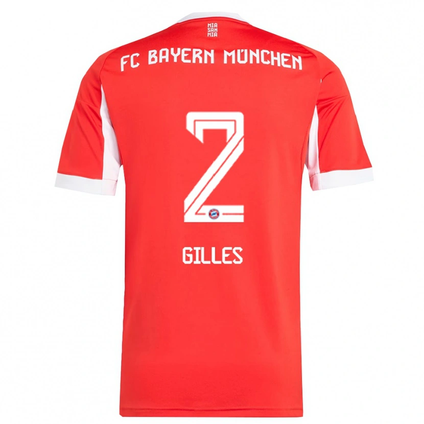Danxen Niño Camiseta Vanessa Gilles #2 Rojo Blanco 1ª Equipación 2025/26 La Camisa México