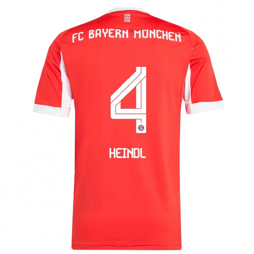 Danxen Niño Camiseta David Heindl #4 Rojo Blanco 1ª Equipación 2025/26 La Camisa México