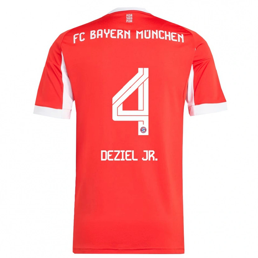 Danxen Niño Camiseta Robert Deziel Jr. #4 Rojo Blanco 1ª Equipación 2025/26 La Camisa México