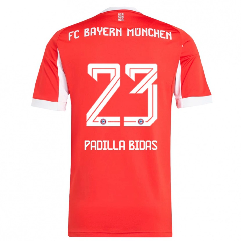 Danxen Niño Camiseta Natalia Padilla Bidas #23 Rojo Blanco 1ª Equipación 2025/26 La Camisa México