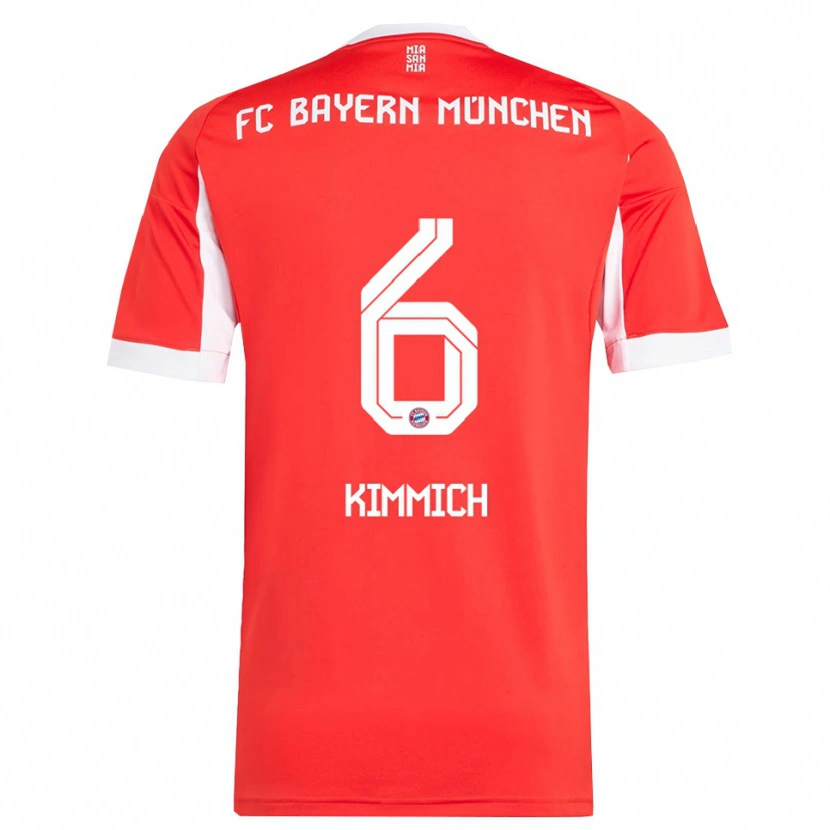 Danxen Niño Camiseta Joshua Kimmich #6 Rojo Blanco 1ª Equipación 2025/26 La Camisa México