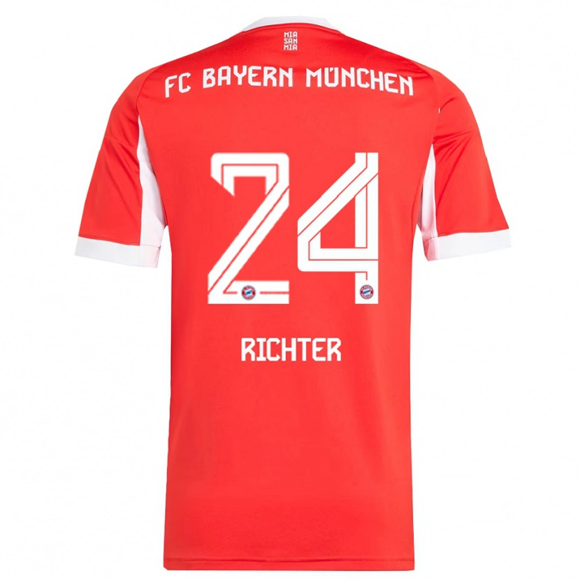 Danxen Niño Camiseta Louis Richter #24 Rojo Blanco 1ª Equipación 2025/26 La Camisa México