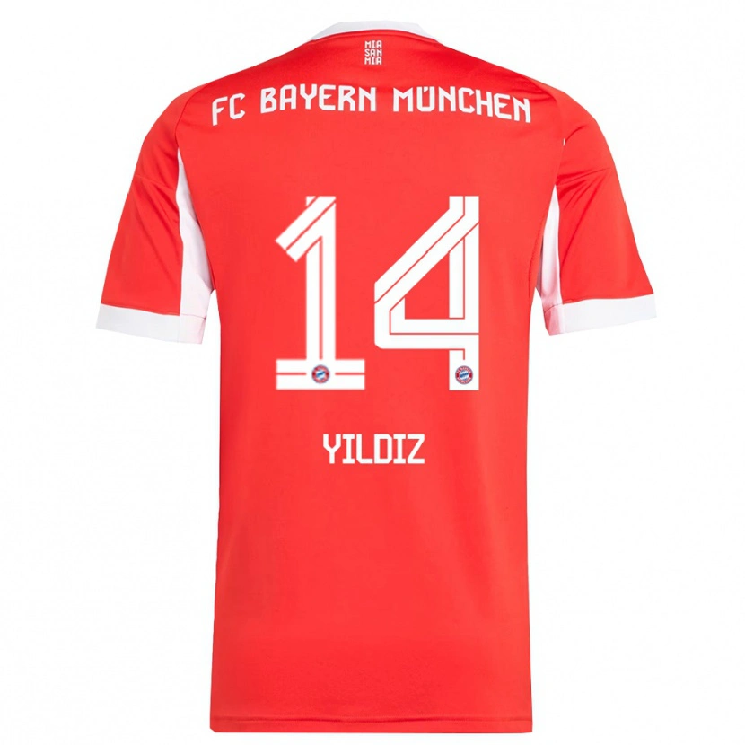 Danxen Niño Camiseta Veis Yildiz #14 Rojo Blanco 1ª Equipación 2025/26 La Camisa México