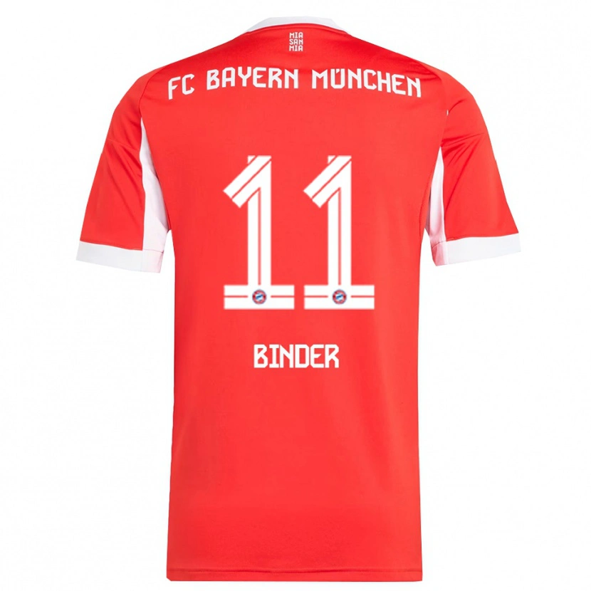 Danxen Niño Camiseta Tim Binder #11 Rojo Blanco 1ª Equipación 2025/26 La Camisa México