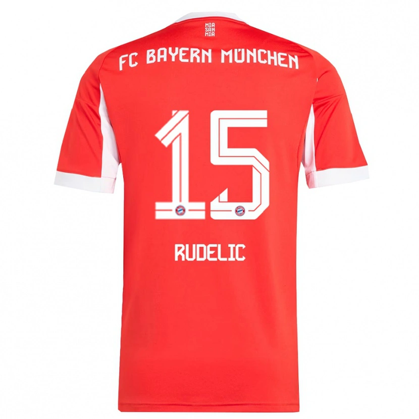 Danxen Niño Camiseta Ivana Rudelic #15 Rojo Blanco 1ª Equipación 2025/26 La Camisa México