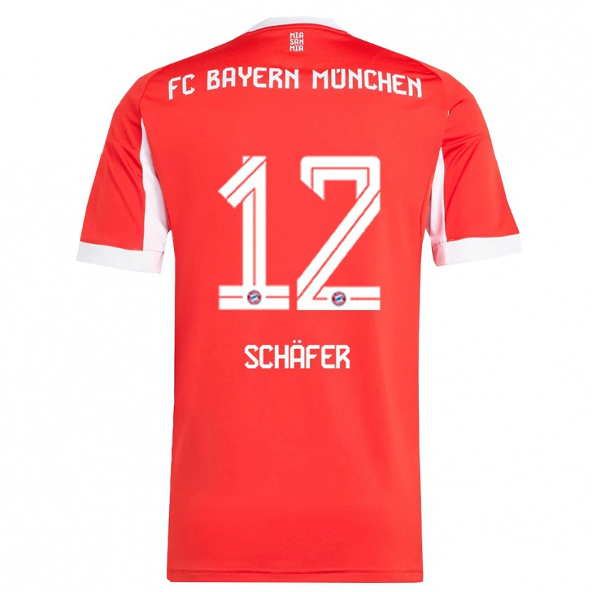 Danxen Niño Camiseta Luis Schäfer #12 Rojo Blanco 1ª Equipación 2025/26 La Camisa México