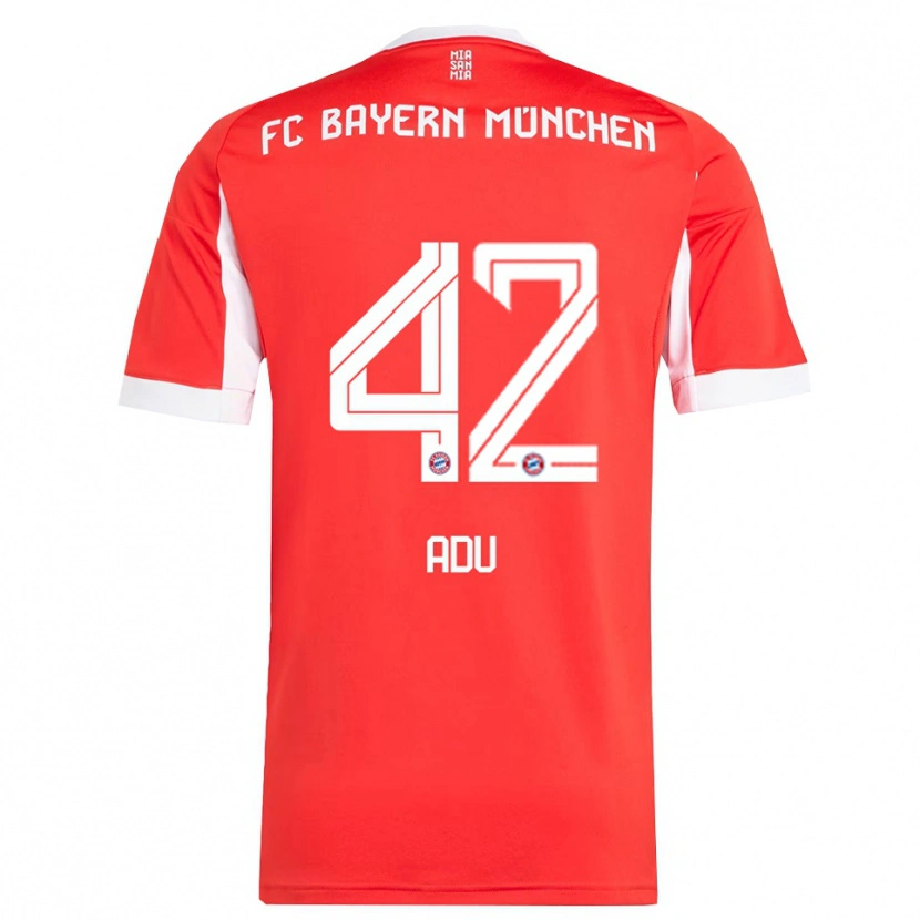 Danxen Niño Camiseta Gibson Adu #42 Rojo Blanco 1ª Equipación 2025/26 La Camisa México