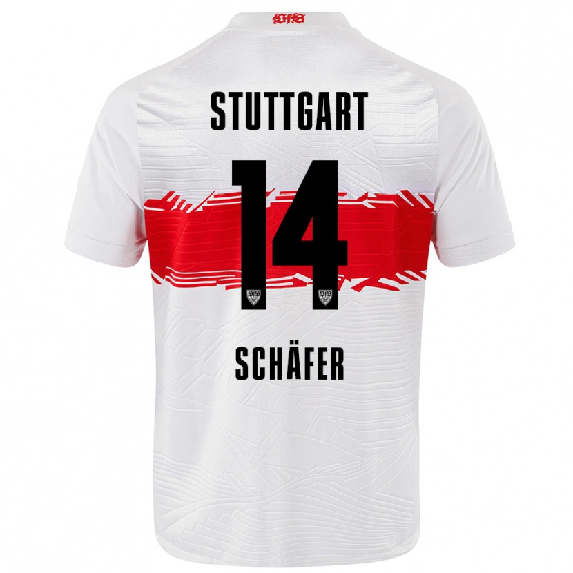Danxen Niño Camiseta Katharina Schäfer #14 Blanco Rojo 1ª Equipación 2025/26 La Camisa México