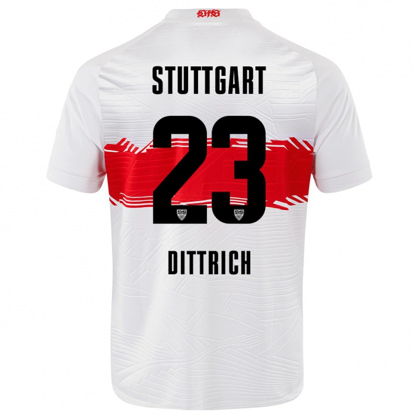 Danxen Niño Camiseta Robin Dittrich #23 Blanco Rojo 1ª Equipación 2025/26 La Camisa México