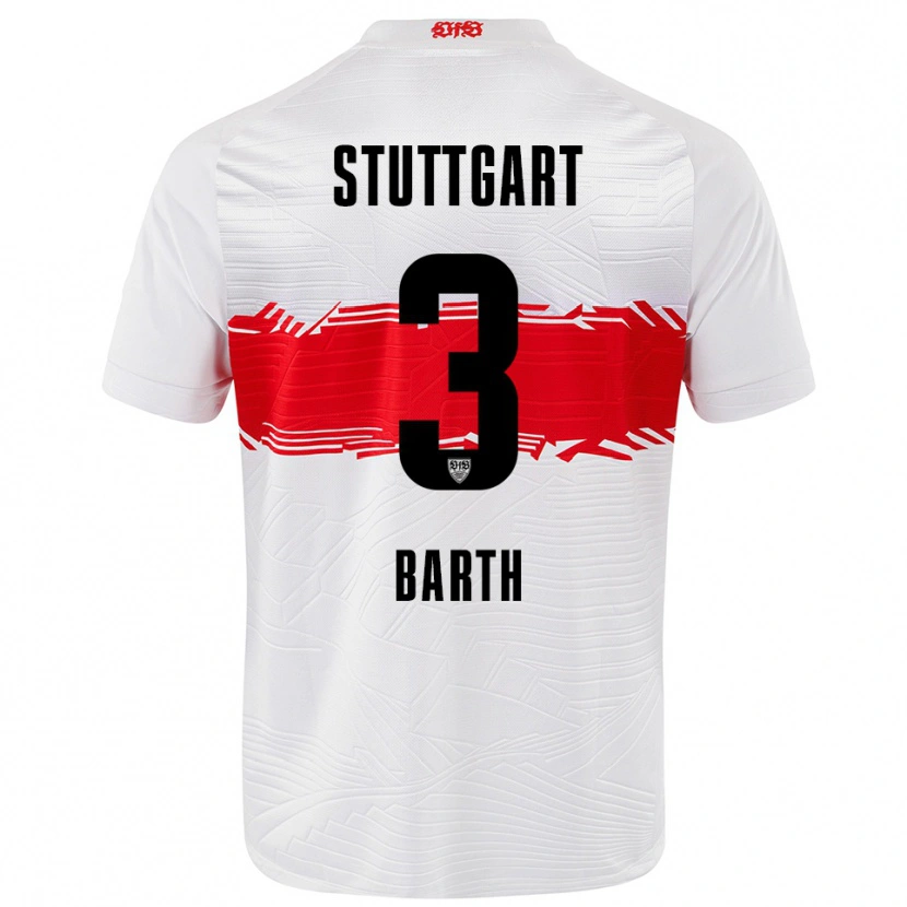Danxen Niño Camiseta Lara Barth #3 Blanco Rojo 1ª Equipación 2025/26 La Camisa México