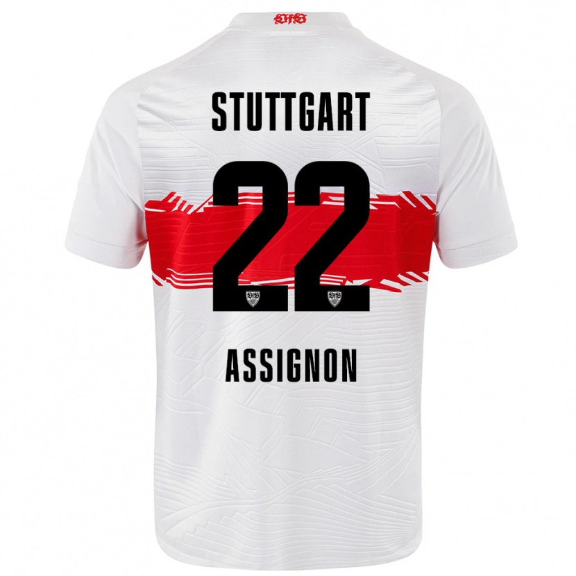 Danxen Niño Camiseta Lorenz Assignon #22 Blanco Rojo 1ª Equipación 2025/26 La Camisa México