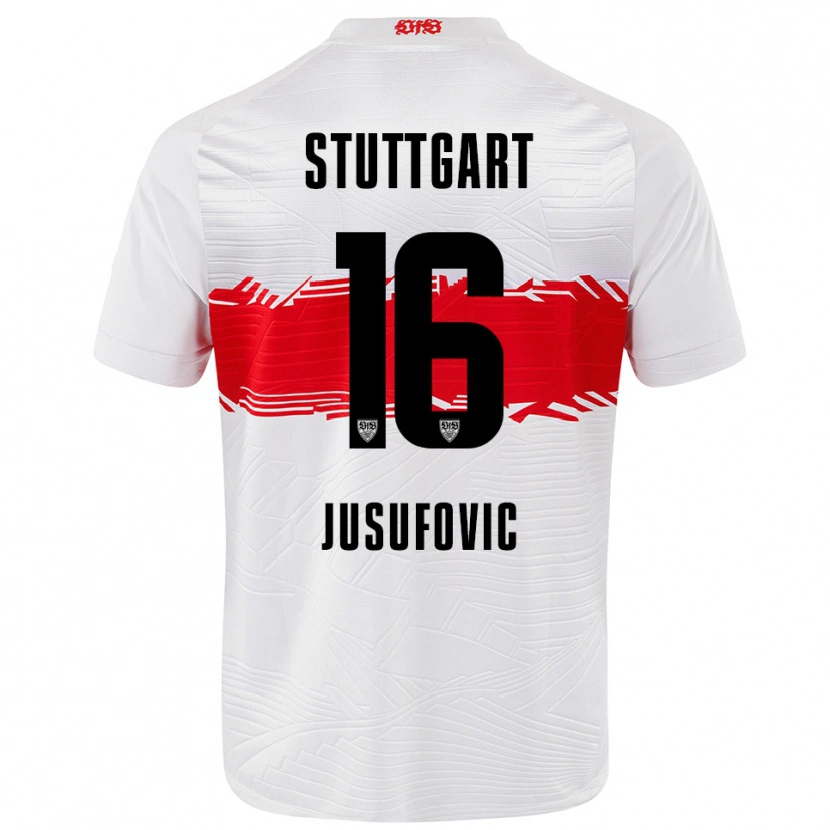 Danxen Niño Camiseta Farah Jusufović #16 Blanco Rojo 1ª Equipación 2025/26 La Camisa México