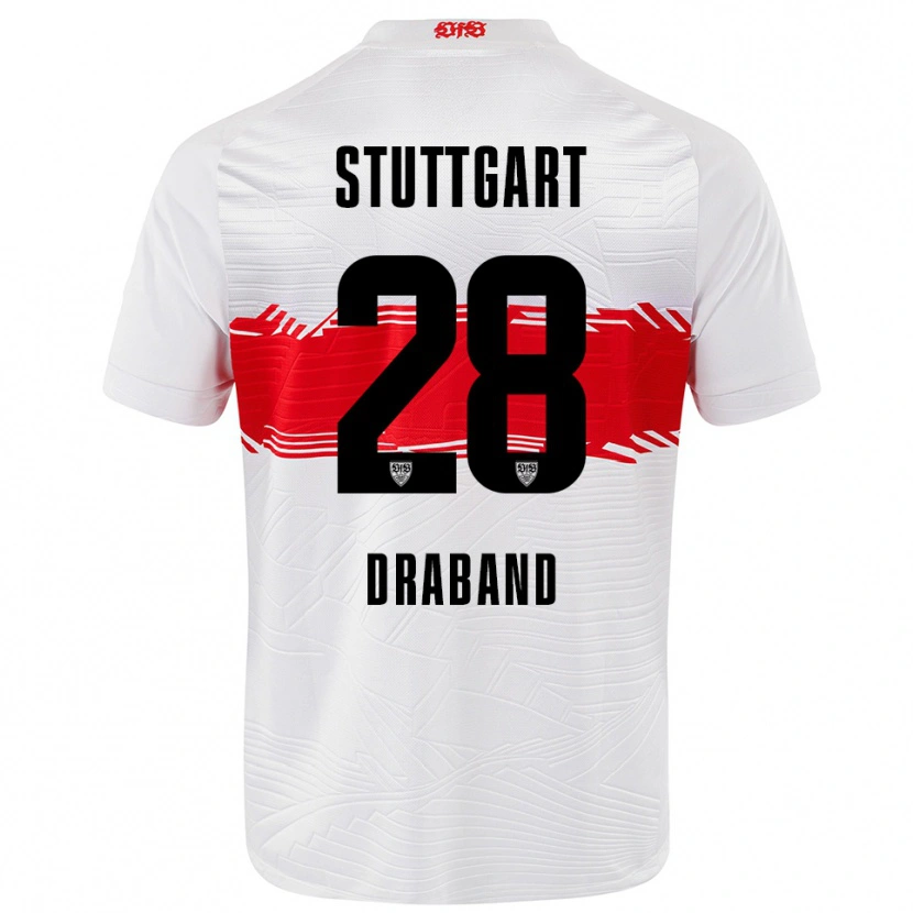 Danxen Niño Camiseta Dominik Draband #28 Blanco Rojo 1ª Equipación 2025/26 La Camisa México
