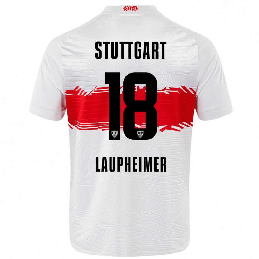 Danxen Niño Camiseta Lukas Laupheimer #18 Blanco Rojo 1ª Equipación 2025/26 La Camisa México