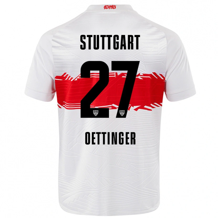 Danxen Niño Camiseta Jannik Oettinger #27 Blanco Rojo 1ª Equipación 2025/26 La Camisa México