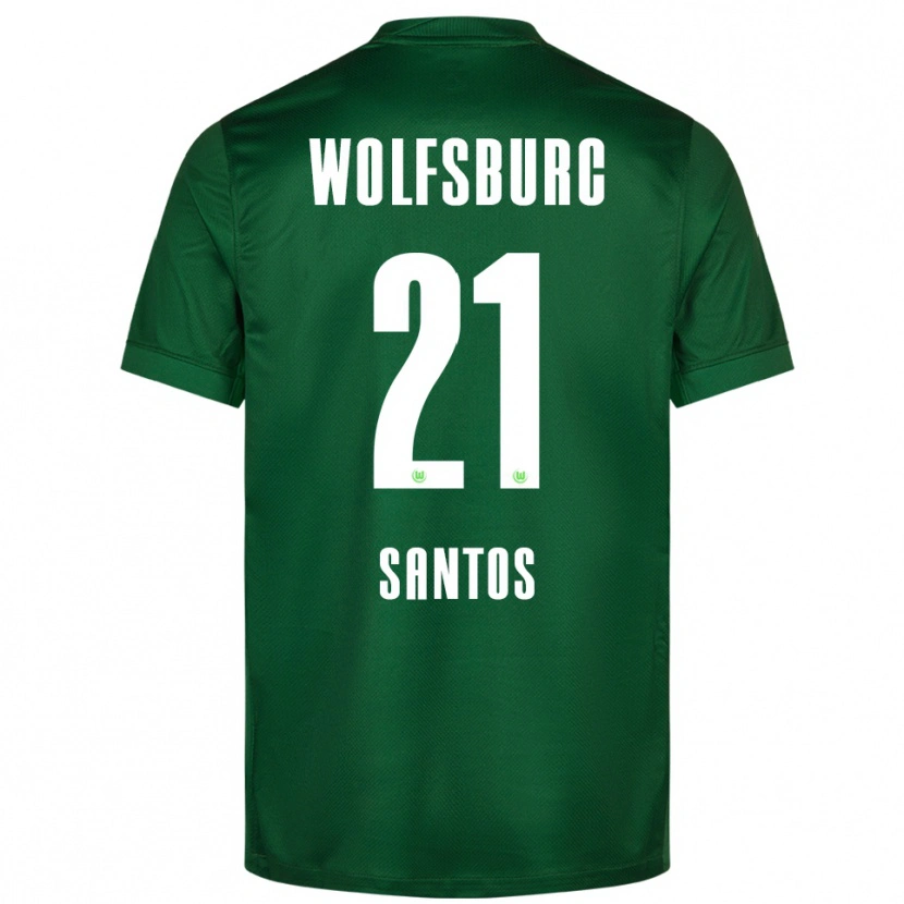 Danxen Niño Camiseta Leonardo Santos #21 Verde Blanco 1ª Equipación 2025/26 La Camisa México