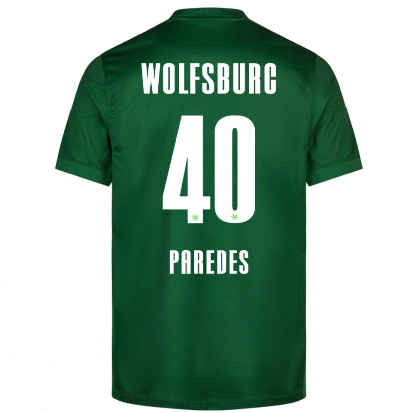 Danxen Niño Camiseta Kevin Paredes #40 Verde Blanco 1ª Equipación 2025/26 La Camisa México