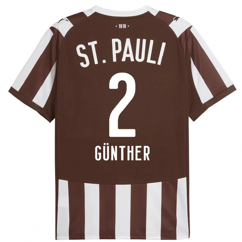 Danxen Niño Camiseta Luca Günther #2 Café Blanco 1ª Equipación 2025/26 La Camisa México