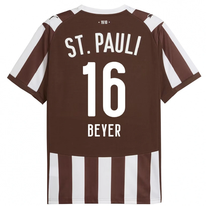 Danxen Niño Camiseta Lasse Beyer #16 Café Blanco 1ª Equipación 2025/26 La Camisa México