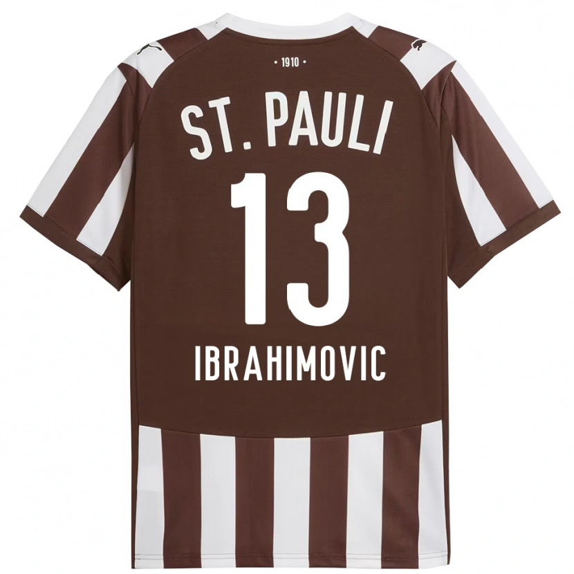 Danxen Niño Camiseta Ajdin Ibrahimovic #13 Café Blanco 1ª Equipación 2025/26 La Camisa México