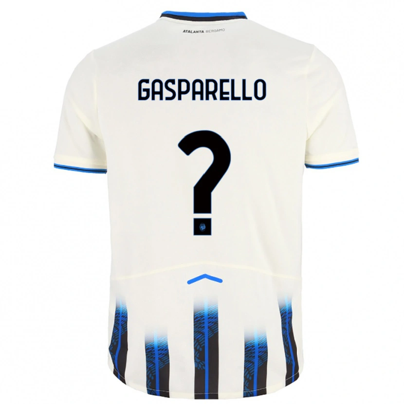 Danxen Niño Camiseta Francesco Gasparello #0 Blanco Azul 2ª Equipación 2025/26 La Camisa México