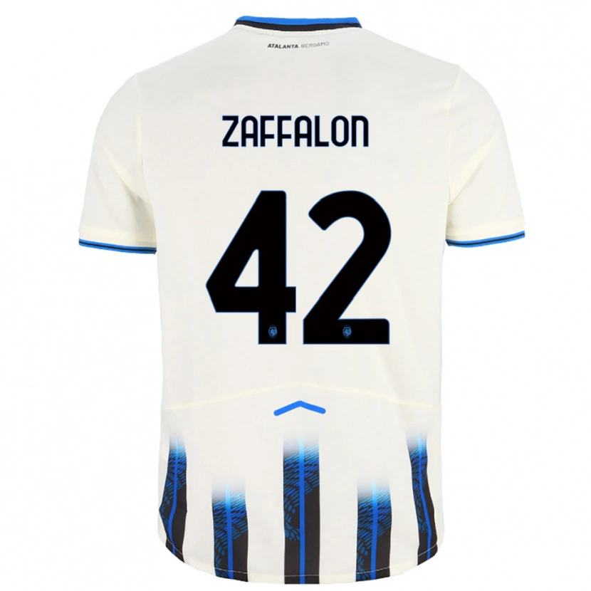 Danxen Niño Camiseta Lorenzo Zaffalon #42 Blanco Azul 2ª Equipación 2025/26 La Camisa México