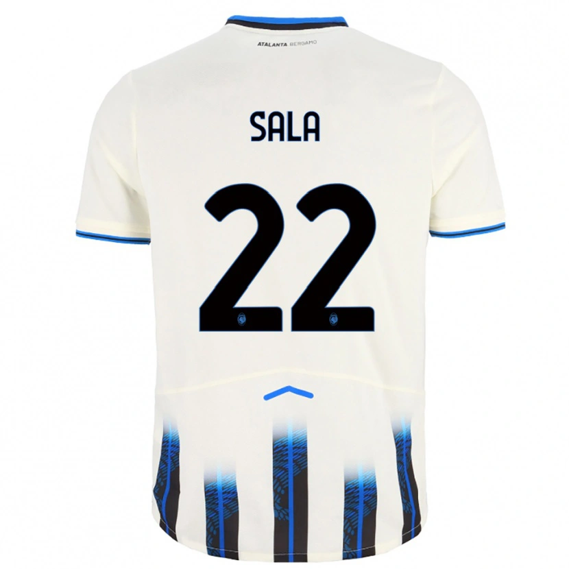 Danxen Niño Camiseta Lorenzo Sala #22 Blanco Azul 2ª Equipación 2025/26 La Camisa México