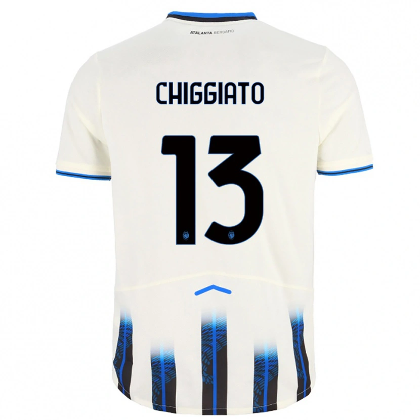 Danxen Niño Camiseta Gabriele Chiggiato #13 Blanco Azul 2ª Equipación 2025/26 La Camisa México