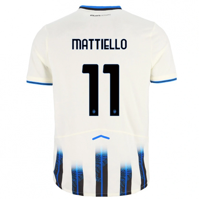 Danxen Niño Camiseta Federico Mattiello #11 Blanco Azul 2ª Equipación 2025/26 La Camisa México